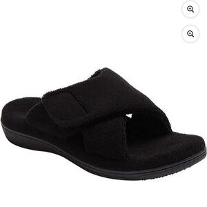 Vionic Relax Slippers Orthotic Friendly Adjustable Upper Slide Black Slipper 7